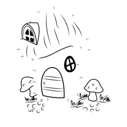 Charming Fungi Dwelling Dot to Dot Worksheet