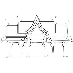 Oriental Temple Garden Scene Dot to Dot Worksheet