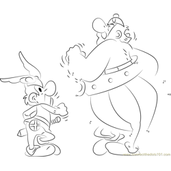Angry Asterix and Obelix Dot to Dot Worksheet