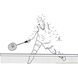 Badminton Net Shuttle Scoop Dot to Dot Worksheet