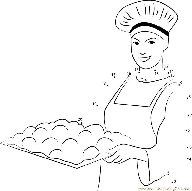 female baker holding  dough tray