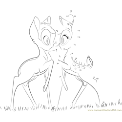 Bambi and Faline Dot to Dot Worksheet