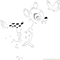 Bambi Dot to Dot Worksheet