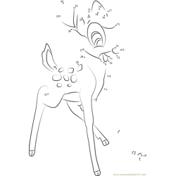 Happy Bambi Dot to Dot Worksheet