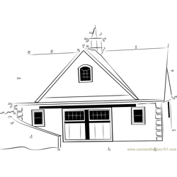 Roof and Stucco Barn Dot to Dot Worksheet