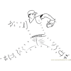 Baseball Throw Dot to Dot Worksheet
