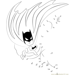 Batman Flying Dot to Dot Worksheet