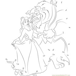 Beauty and the Beast Dancing Dot to Dot Worksheet
