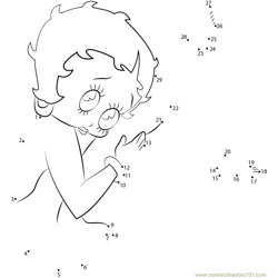 Betty Boop by Symson Dot to Dot Worksheet