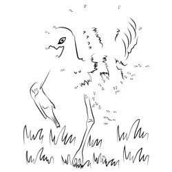 Stork Catches Fish Prey Dot to Dot Worksheet