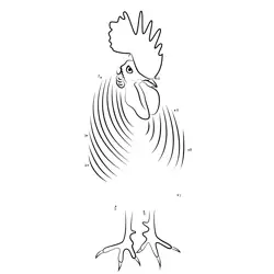 Angry Rooster Strutting Along Dot to Dot Worksheet