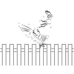 Good Morning Farm Rooster Dot to Dot Worksheet