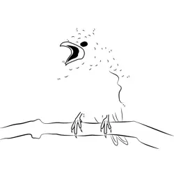 Shrike Bird Perched on Branch Dot to Dot Worksheet