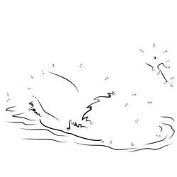 Graceful Bird on Water Dot to Dot Worksheet
