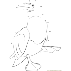 Juvenile Blue Footed Booby Dot to Dot Worksheet