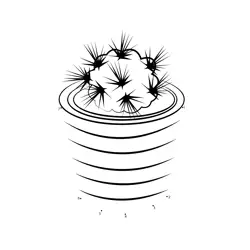 Spiky Cactus Pot Fun Dot to Dot Worksheet