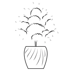 Potted Flora Number Game Dot to Dot Worksheet
