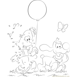 Boule having Balloon Dot to Dot Worksheet