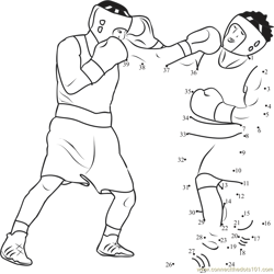 Boxing Punch Dot to Dot Worksheet