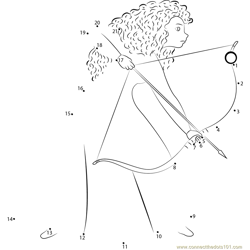 A Girl with Long Curly Red Hair Dot to Dot Worksheet