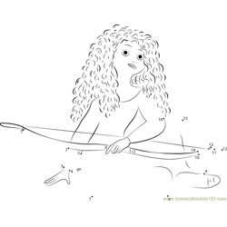 Merida with Bow and Arrow Dot to Dot Worksheet