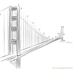 Golden Gate Bridge Dot to Dot Worksheet