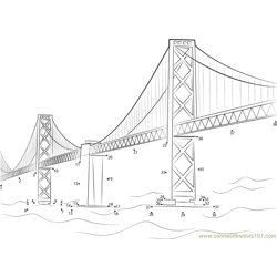 Oakland Bay Bridge Dot to Dot Worksheet