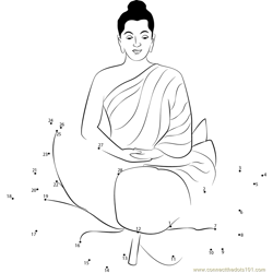 Blessed Buddha Purnima Dot to Dot Worksheet