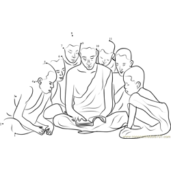 Teachings of the Buddhist Meditative Practices Dot to Dot Worksheet