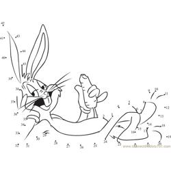 Bugs Bunny Funny Dot to Dot Worksheet