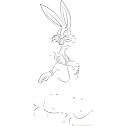 Bugs Bunny Hare Dot to Dot Worksheet