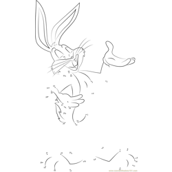 Bugs Bunny Singing Dot to Dot Worksheet