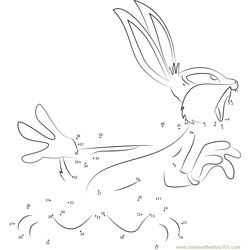 Bugs Bunny get Shocks Dot to Dot Worksheet