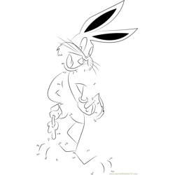 Bugs Bunny with Carrot Dot to Dot Worksheet