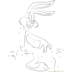 Bugs Bunny without Gloves Dot to Dot Worksheet