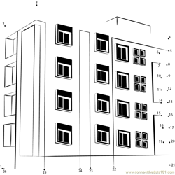 Apartment building Dot to Dot Worksheet