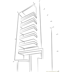 Appartment building Dot to Dot Worksheet