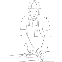 Butcher with Cap Dot to Dot Worksheet