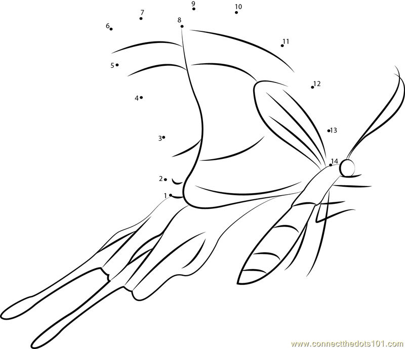 Extreme Dot To Dot Butterfly - Free Printable Templates