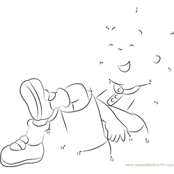 Caillou Relaxing Dot to Dot Worksheet