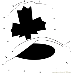 Canada Day Hat Dot to Dot Worksheet