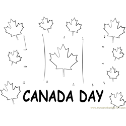 Happy Canada Day Dot to Dot Worksheet