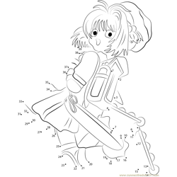 Cardcaptor Sakura by Kumiko Takahashi Dot to Dot Worksheet