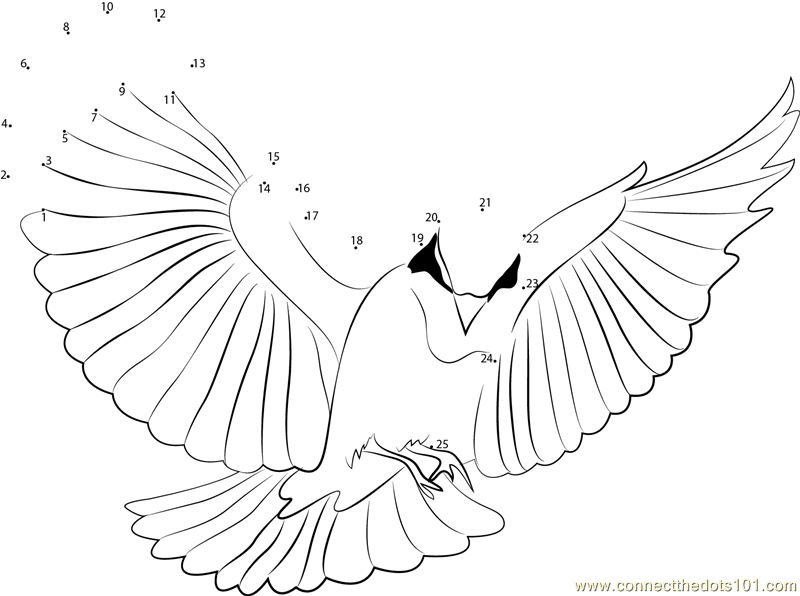 Red Bird Flying Dot To Dot Printable Worksheet Connect The Dots