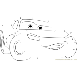 Disney Red Cars Lightning McQueen Dot to Dot Worksheet