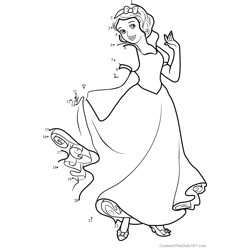 Princess Snow White Dot to Dot Worksheet