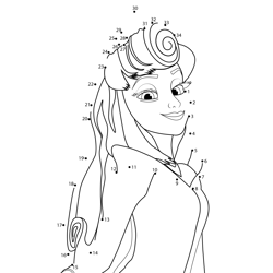 Princess Aurora Smiling Dot to Dot Worksheet