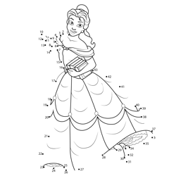 Belle with love for Books Dot to Dot Worksheet