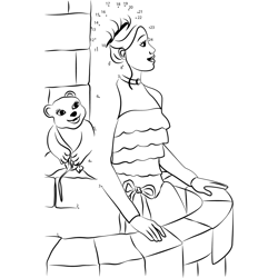 Annika and Shiver Standing in Balcony Dot to Dot Worksheet