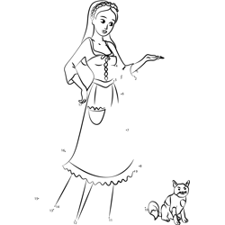 Barbie and Cat Dot to Dot Worksheet